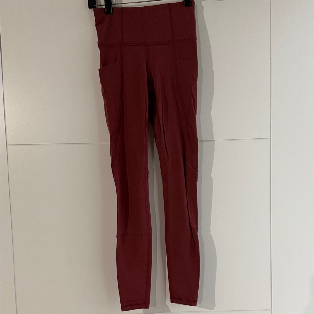Athleta Burgundy High-Waist Leggings